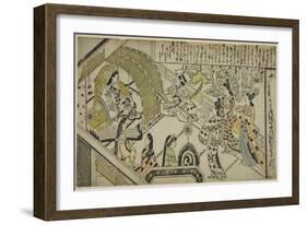 Yoshitsune's Encounter with Princess Joruri, C.1684-1704-Sigimura Jihei-Framed Giclee Print