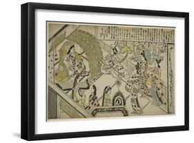 Yoshitsune's Encounter with Princess Joruri, C.1684-1704-Sigimura Jihei-Framed Giclee Print