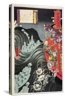 Yoshitsune, with Benkei and Other Retainers in their Ship Beset by the Ghosts of Taira, 1853-Kuniyoshi Utagawa-Stretched Canvas