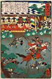 Shuten Doji's Head Attacking Raiko's Band of Warriors-Yoshitsuya Utagawa-Framed Giclee Print