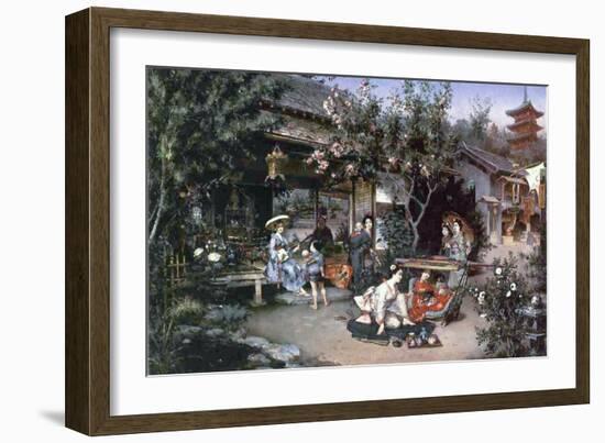 Yoshiwara, Japanese Leisure Area, 1887-Harry Humphrey Moore-Framed Giclee Print