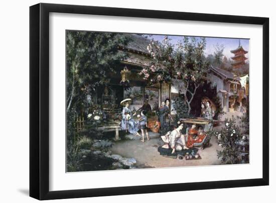 Yoshiwara, Japanese Leisure Area, 1887-Harry Humphrey Moore-Framed Giclee Print
