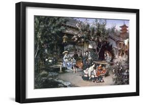 Yoshiwara, Japanese Leisure Area, 1887-Harry Humphrey Moore-Framed Giclee Print