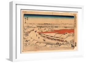 Yoshiwara Yuki No Asa-Utagawa Hiroshige-Framed Giclee Print