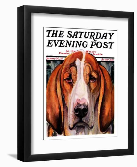 "You Ain't Nothing But a Hounddog," Saturday Evening Post Cover, January 30, 1937-Paul Bransom-Framed Giclee Print