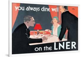 You Always Dine Well on the Lner-null-Framed Art Print