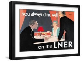 You Always Dine Well on the Lner-null-Framed Art Print