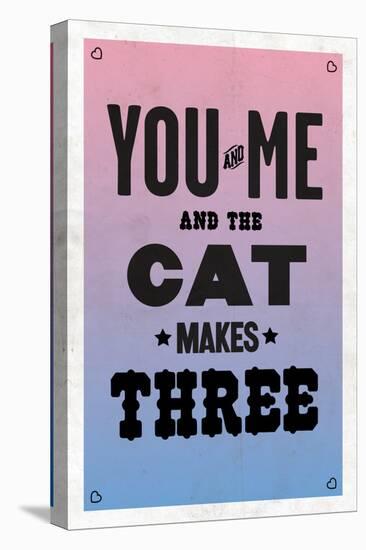 You and Me and the Cat Makes Three-null-Stretched Canvas