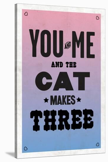 You and Me and the Cat Makes Three-null-Stretched Canvas