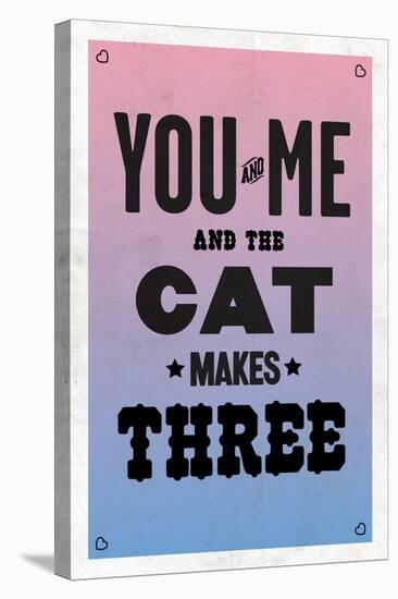 You and Me and the Cat Makes Three-null-Stretched Canvas