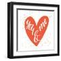 You and Me Hand Lettering in a Heart Shape. Can Be Used as a Greeting Card for Valentines Day Or-TashaNatasha-Framed Art Print