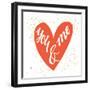 You and Me Hand Lettering in a Heart Shape. Can Be Used as a Greeting Card for Valentines Day Or-TashaNatasha-Framed Premium Giclee Print