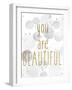 You Are Beautiful BW-Kimberly Allen-Framed Art Print