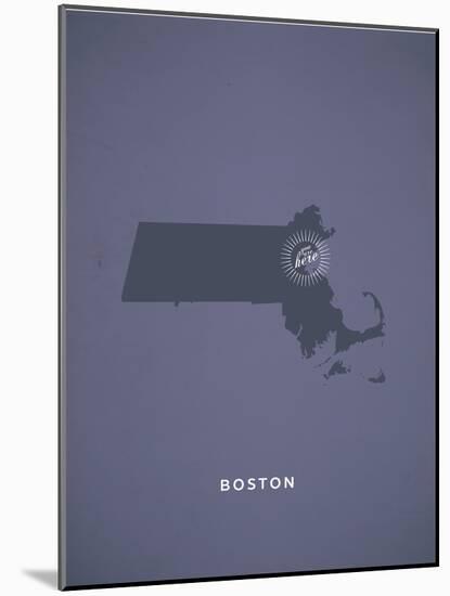 You Are Here Boston-null-Mounted Art Print