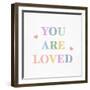 You Are Loved Fabric Pastels 1-Leah Straatsma-Framed Art Print