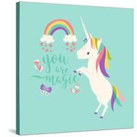 You are Magic - Rainbow and Unicorn-Heather Rosas-Stretched Canvas