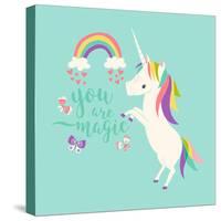 You are Magic - Rainbow and Unicorn-Heather Rosas-Stretched Canvas
