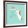 You are Magic - Rainbow and Unicorn-Heather Rosas-Framed Art Print