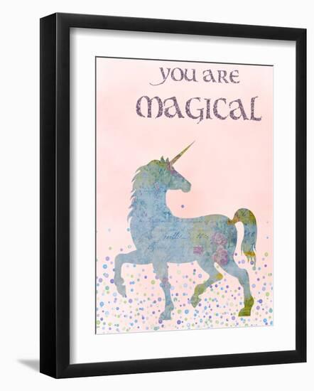 You Are Magical-Peach & Gold-Framed Art Print