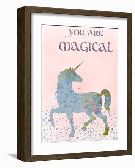 You Are Magical-Peach & Gold-Framed Art Print