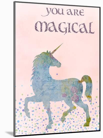 You Are Magical-Peach & Gold-Mounted Art Print