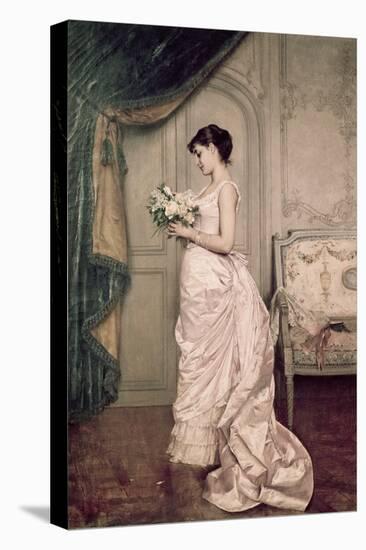 You Are My Valentine, Love Letter with Roses-Auguste Toulmouche-Stretched Canvas