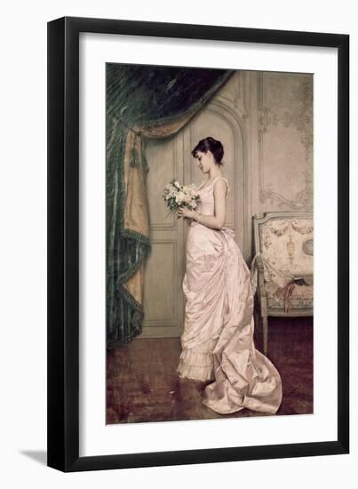 You Are My Valentine, Love Letter with Roses-Auguste Toulmouche-Framed Giclee Print