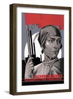 You Are Now a Free Woman, Help Build Socialism!-Adolf Strakhov-Framed Art Print