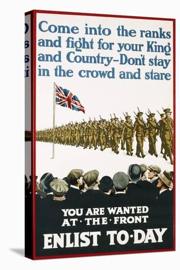 You are Wanted at the Front, Enlist Today Recruitment Poster-null-Stretched Canvas