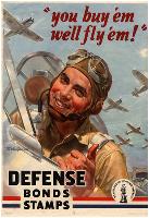 You Buy Em We'll Fly Em Defense Bonds Stamps WWII War Propaganda Art Print Poster-null-Lamina Framed Poster