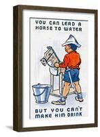 You Can Lead a Horse to Water But You Can't Make Him Drink, 1938-null-Framed Giclee Print