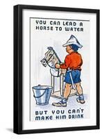 You Can Lead a Horse to Water But You Can't Make Him Drink, 1938-null-Framed Giclee Print