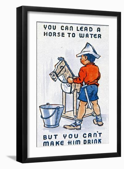 You Can Lead a Horse to Water But You Can't Make Him Drink, 1938-null-Framed Giclee Print