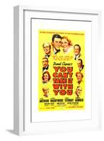 YOU CAN'T TAKE IT WITH YOU, James Stewart, Jean Arthur, 1938.-null-Framed Premium Giclee Print