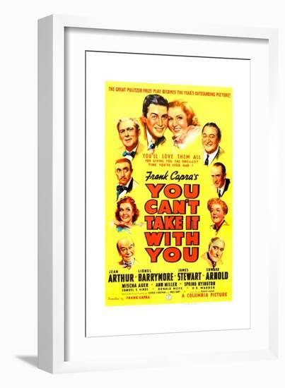 YOU CAN'T TAKE IT WITH YOU, James Stewart, Jean Arthur, 1938.-null-Framed Premium Giclee Print
