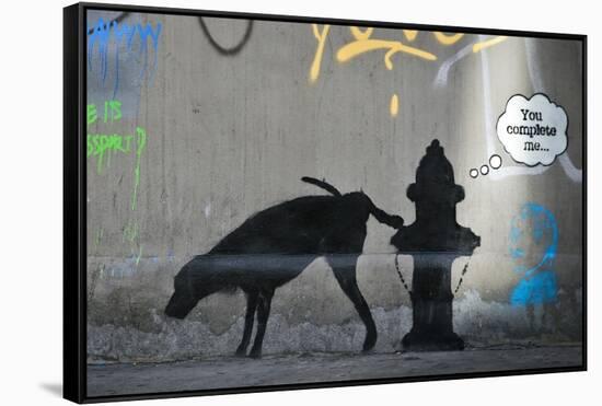 You Complete Me-Banksy-Framed Stretched Canvas