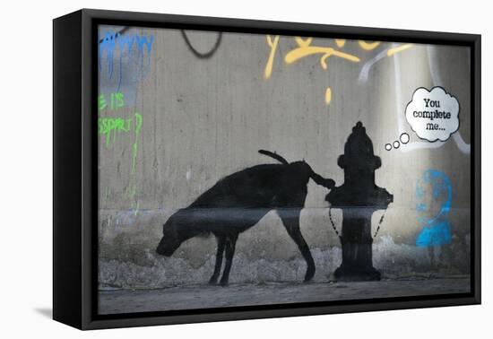 You Complete Me-Banksy-Framed Stretched Canvas