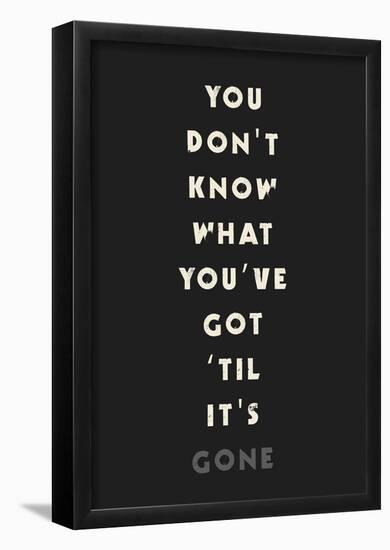 You Don't Know What You've Got 'Til It's Gone-null-Framed Poster