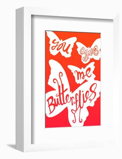 You Give Me Butterflies - Tommy Human Cartoon Print-Tommy Human-Framed Giclee Print