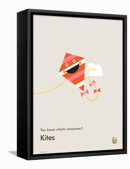 You Know What's Awesome? Kites (Gray)-Wee Society-Framed Stretched Canvas