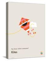 You Know What's Awesome? Kites (Gray)-Wee Society-Stretched Canvas