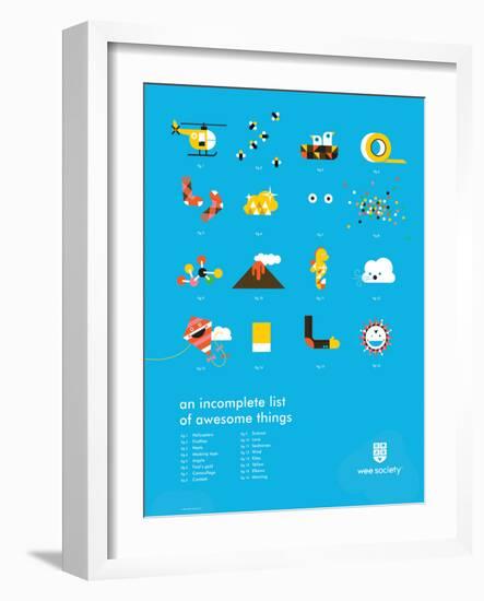 You Know What's Awesome? List (Blue)-Wee Society-Framed Art Print