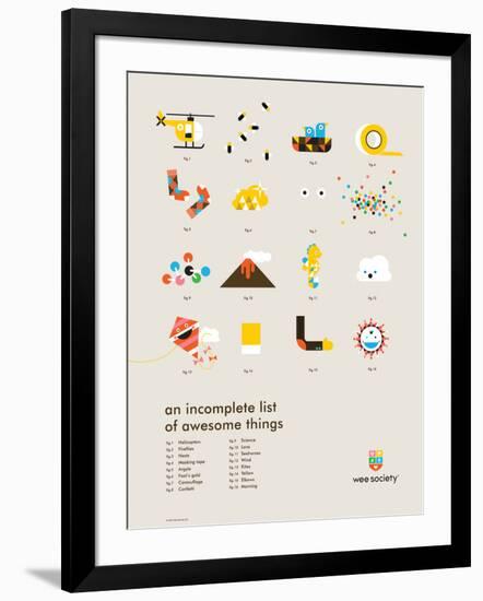 You Know What's Awesome? List (Gray)-Wee Society-Framed Art Print