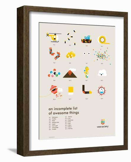 You Know What's Awesome? List (Gray)-Wee Society-Framed Art Print