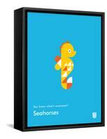 You Know What's Awesome? Seahorses (Blue)-Wee Society-Framed Stretched Canvas