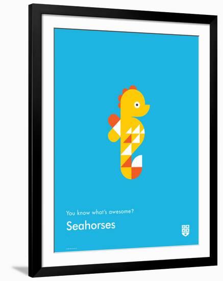 You Know What's Awesome? Seahorses (Blue)-Wee Society-Framed Art Print