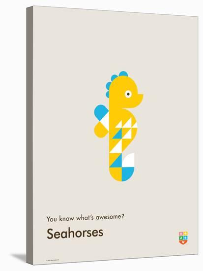 You Know What's Awesome? Seahorses (Gray)-Wee Society-Stretched Canvas