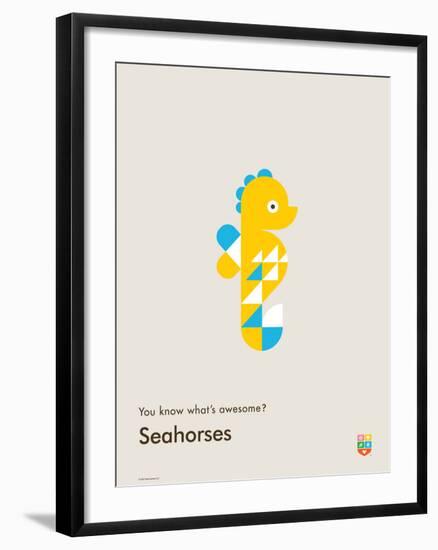 You Know What's Awesome? Seahorses (Gray)-Wee Society-Framed Art Print