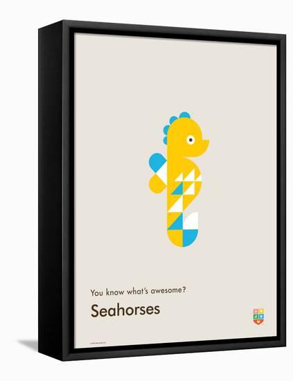 You Know What's Awesome? Seahorses (Gray)-Wee Society-Framed Stretched Canvas