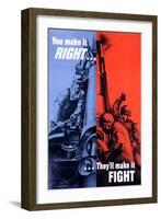 You Make it Right...They Make it Fight Poster-Bernard Perlin-Framed Giclee Print